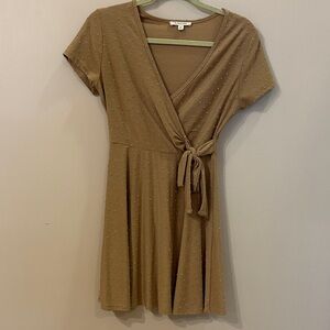 Rolla Coster Brown Polka Dot Wrap Mini Dress